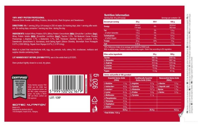 100% Whey Protein Professional