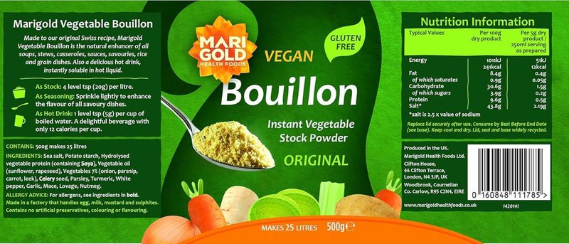 Caldo de legumes Vegan