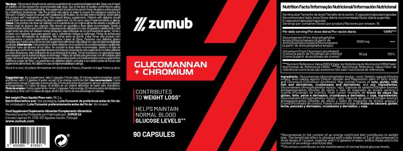 Glucomanano + Crómio