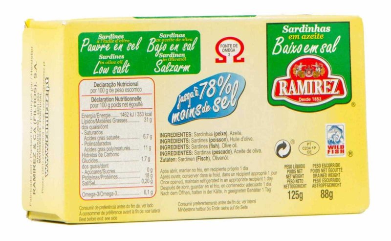 Sardinhas em Azeite Baixo em Sal