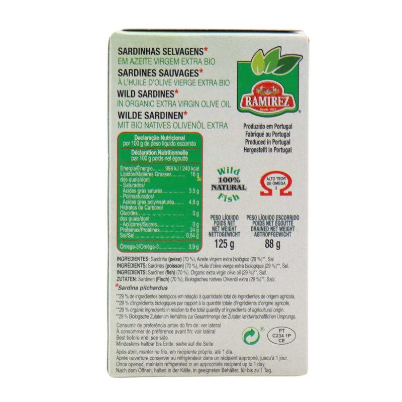 Sardinhas Selvagens em Azeite Bio