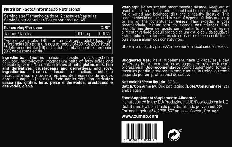 Taurina 500mg